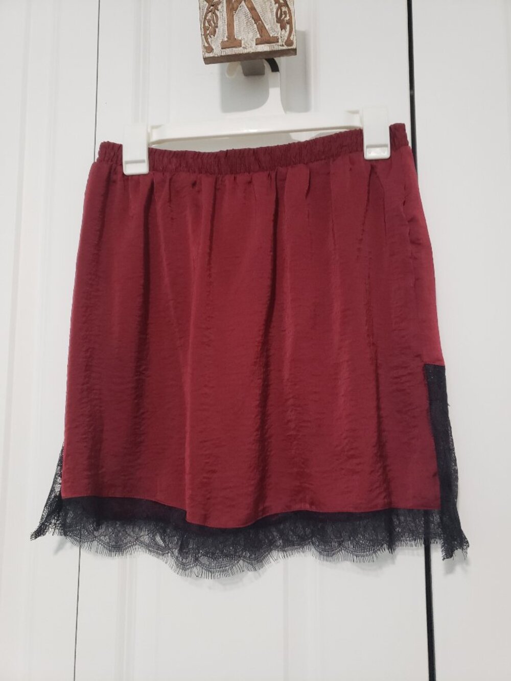 Mango lace trim mini skirt S